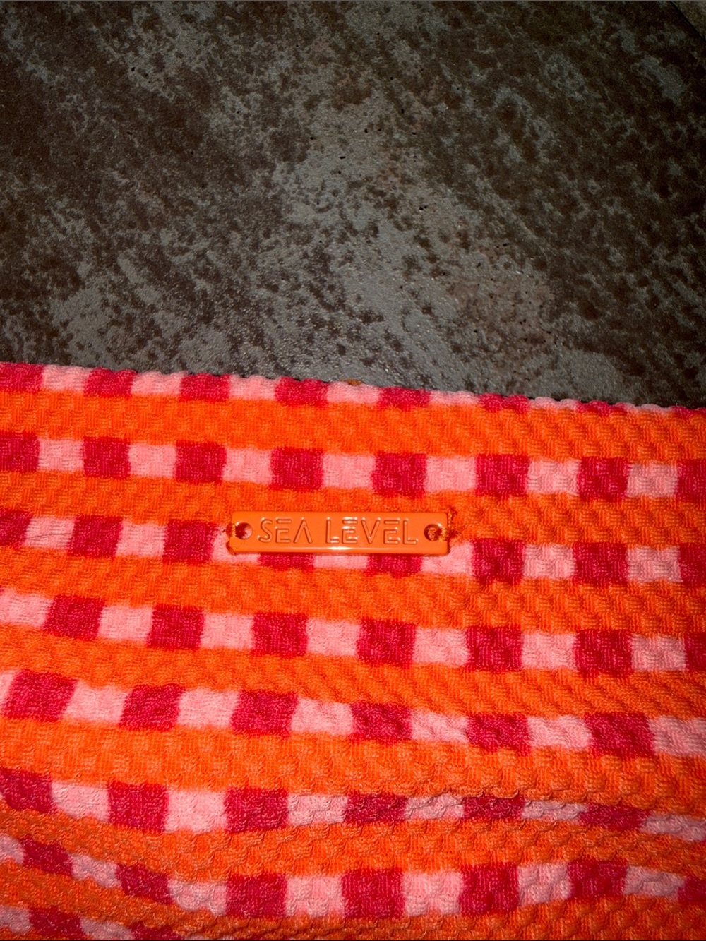 Sea level Bright Orange & Pink Check Bikini Bottom - Picture 5 of 5